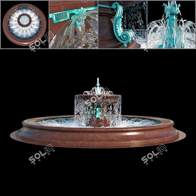 Grand Theater Fountain - Exquisite Interactive Design 3D model image 1