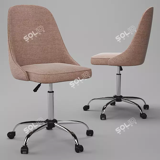 Adjustable Fabric Upholstery Office Chair 3D model image 1