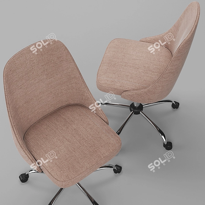 Adjustable Fabric Upholstery Office Chair 3D model image 2