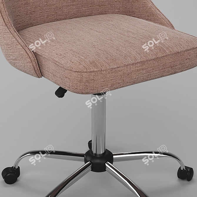 Adjustable Fabric Upholstery Office Chair 3D model image 3