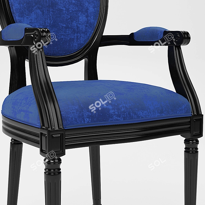 French Style Velvet Dining Chair Set 3D model image 3