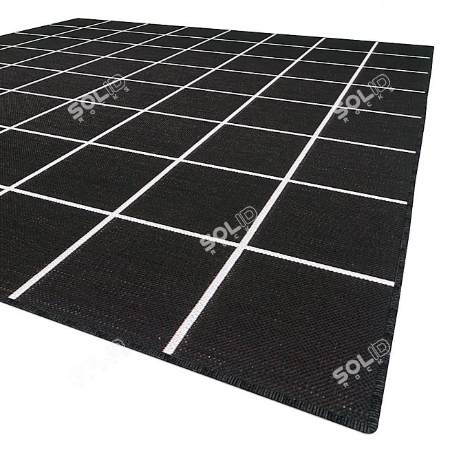 Modern Monochrome Indoor/Outdoor Rug 3D model image 2