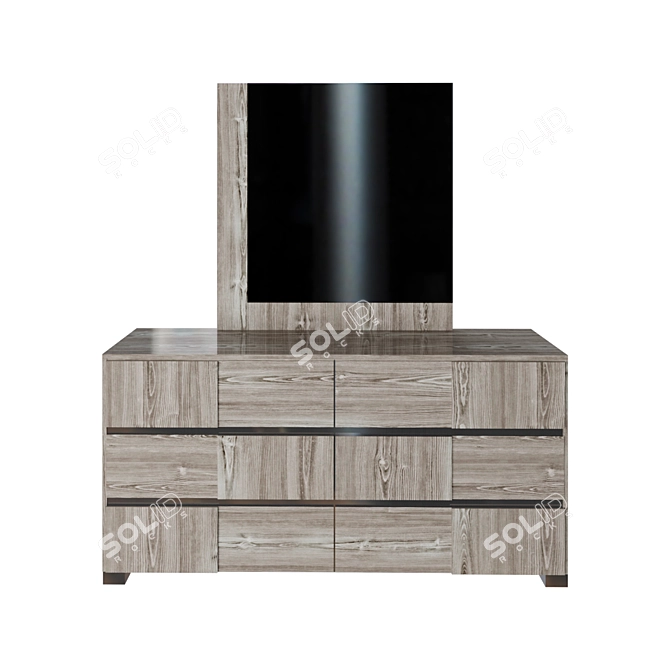 Italian Grey Lacquer Dresser 3D model image 1