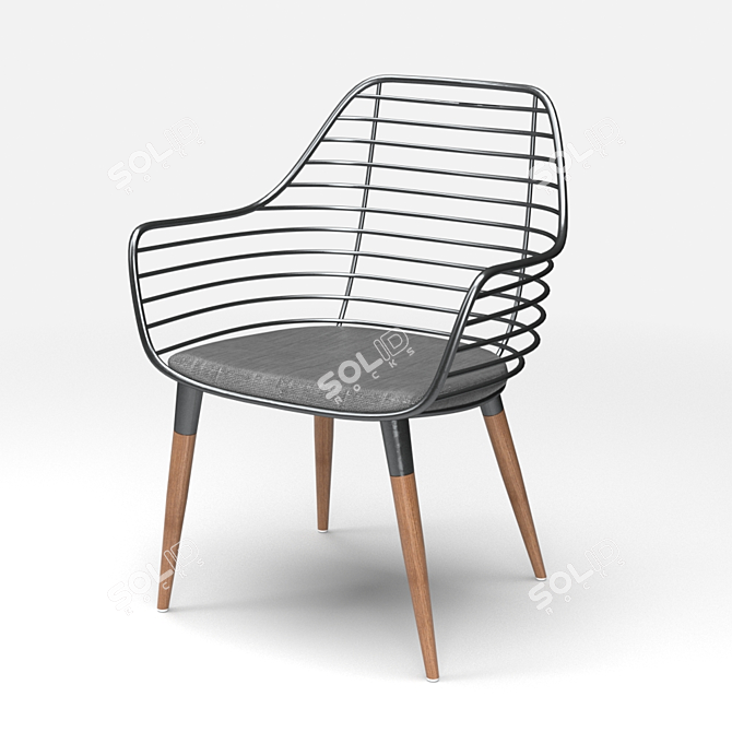 Phuket Metal Framed Dining Chair 3D model image 1