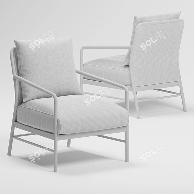 Elegant Rover Lounge Chair 3D model image 2