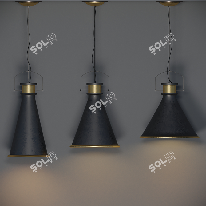 Elegant Trio of Ceiling Lights 3D model image 2