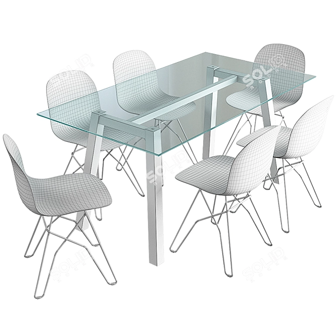 Classy Connubia Calligaris Academy Chair & T Table 3D model image 3
