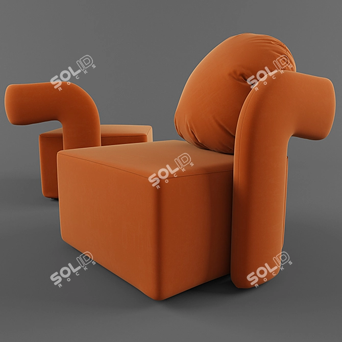 Versatile Virgola Armchair: Stylish Comfort for Any Space 3D model image 1