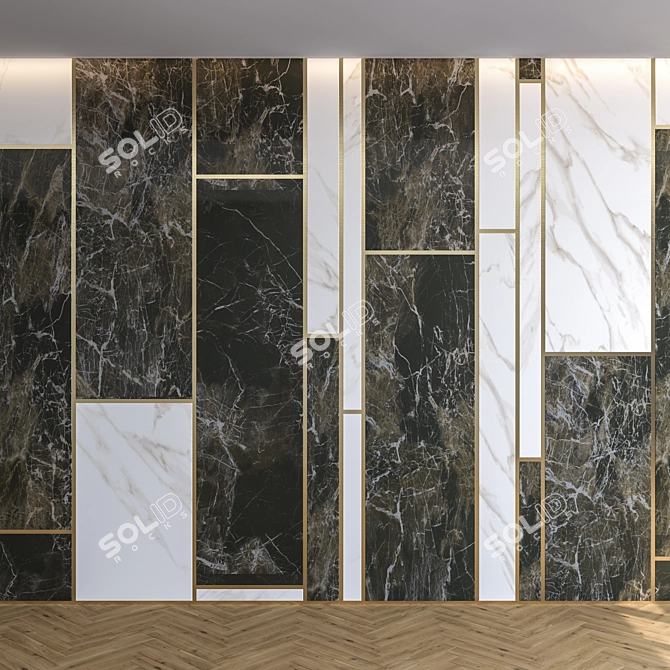 Luxury Marble Wall Panel 3D model image 1