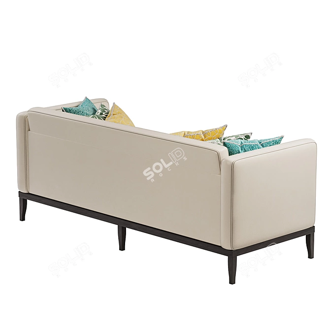 Vintage Gray Chesterfield Sleeper Sofa 3D model image 2