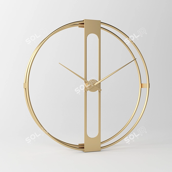 Luxury Gold Clip Wall Clock 3D model image 1