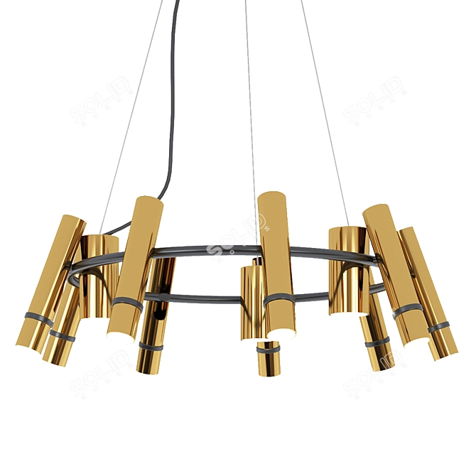 Modern Loft Chandelier | 60cm Diameter 3D model image 2