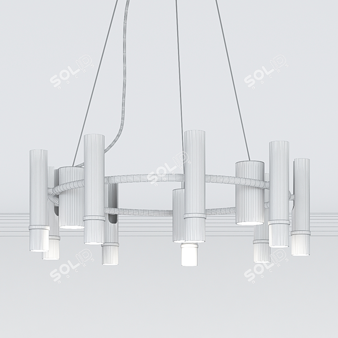 Modern Loft Chandelier | 60cm Diameter 3D model image 3