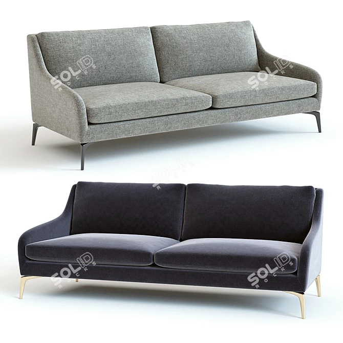 West Elm Alto Sofa: High-Detailed 3D Set 3D model image 1