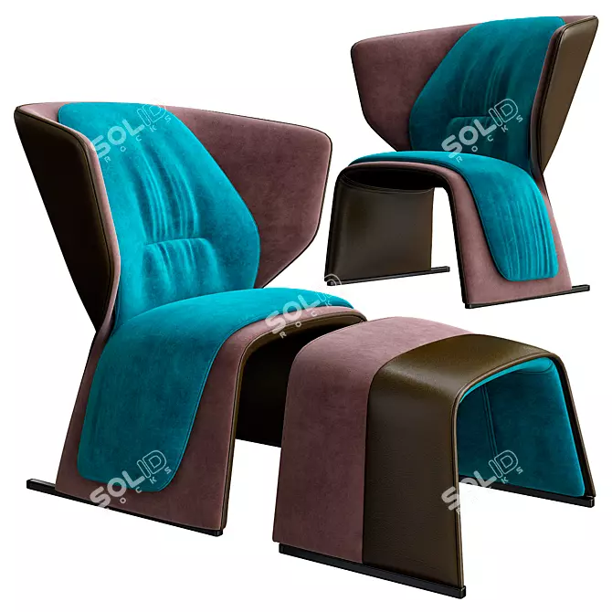 Elegant Modern Armchair by Patricia Urquiola 3D model image 1