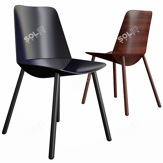 Elegant Ergonomic Jin Chair 3D model image 1