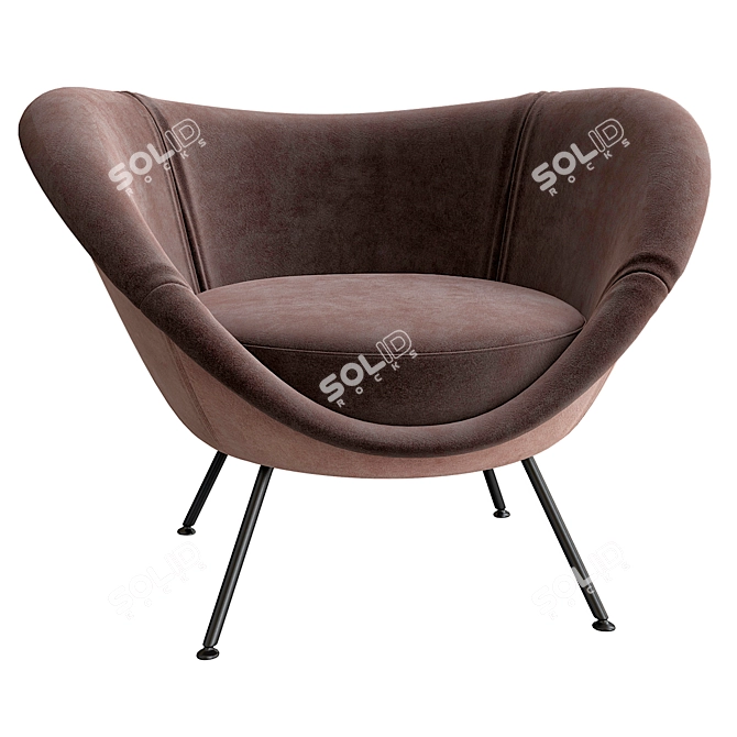 Sleek Ponti Armchair - Molteni&C 3D model image 1