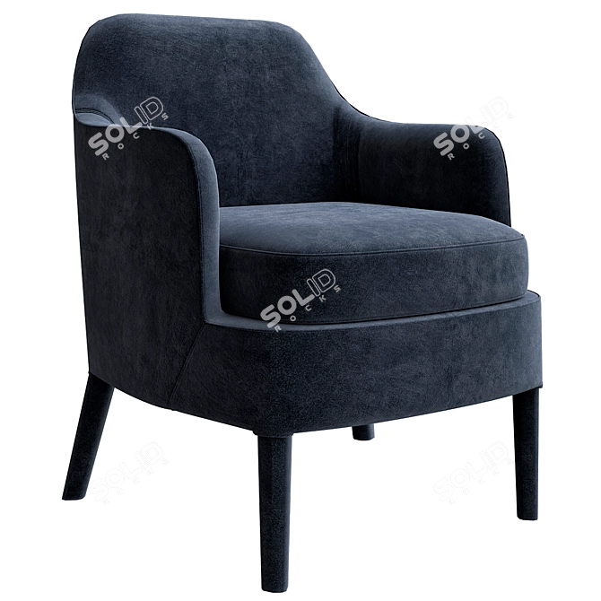 Cozy Febo Fabric Armchair 3D model image 1