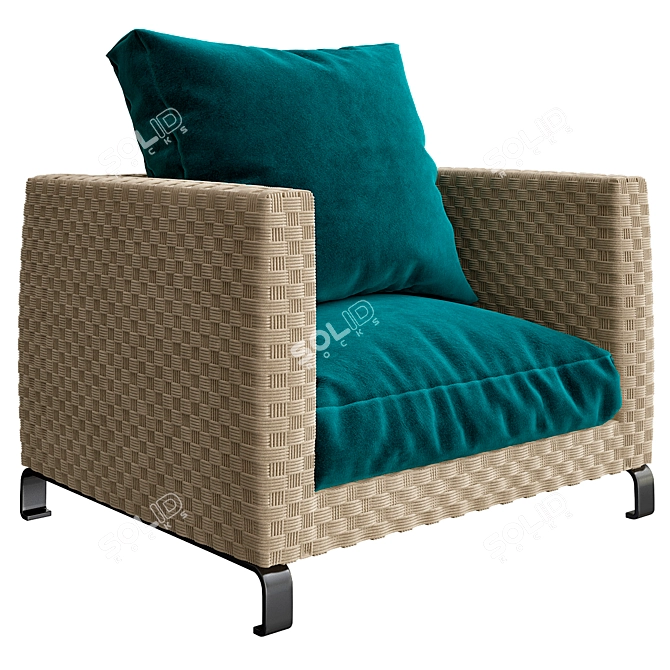 Ray Outdoor Fabric Armchair 3D model image 1