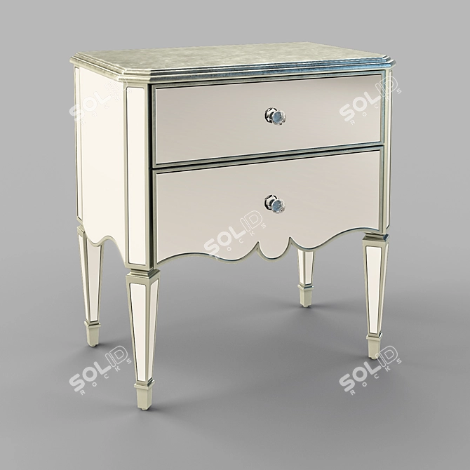 Reflective Glamour Bedside Table 3D model image 2