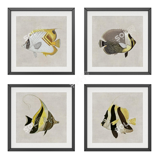 Tropical Fish: Nautical Wall Art 3D model image 1