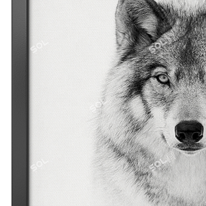 Modern Wolf Art Poster 3D model image 2
