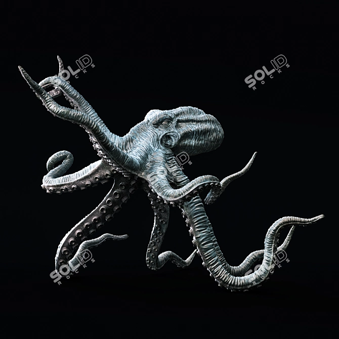 Bronze Octopus Sculpture 3D model image 1