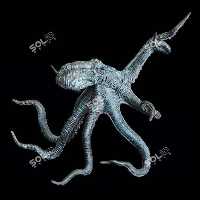 Bronze Octopus Sculpture 3D model image 2