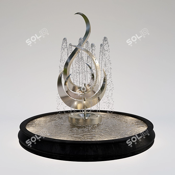 Virtual Water Fountain: Real Flow 3D model image 1