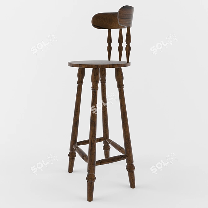 Classic Spline Box Chair 3D model image 2