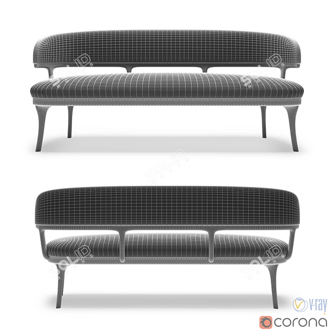 Luxurious Ceccotti Peggy G Sofa - 3D Model 3D model image 2