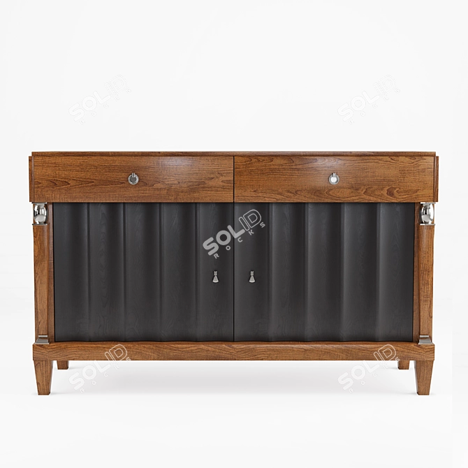 Elegant Heritage Sideboard - Red Alder & Cherry 3D model image 1