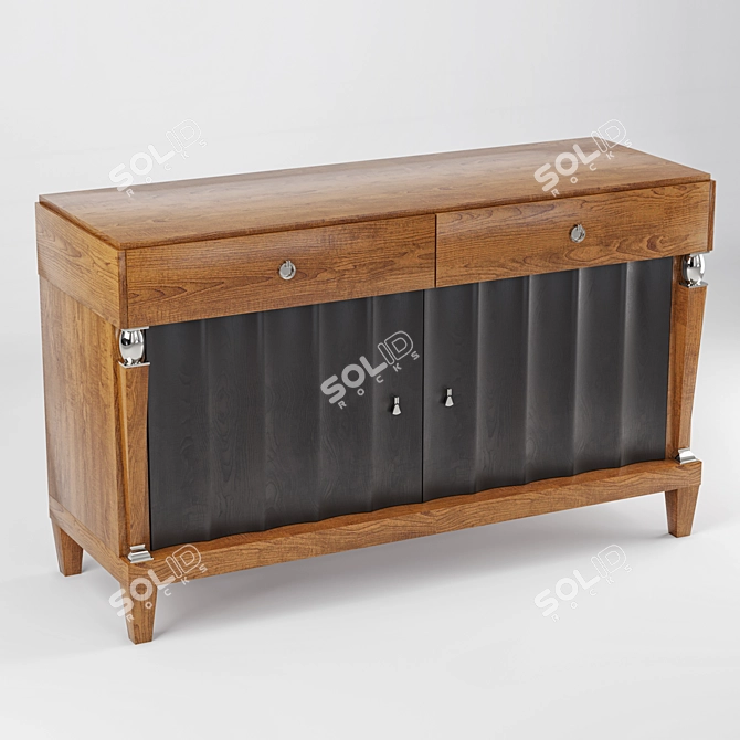 Elegant Heritage Sideboard - Red Alder & Cherry 3D model image 3