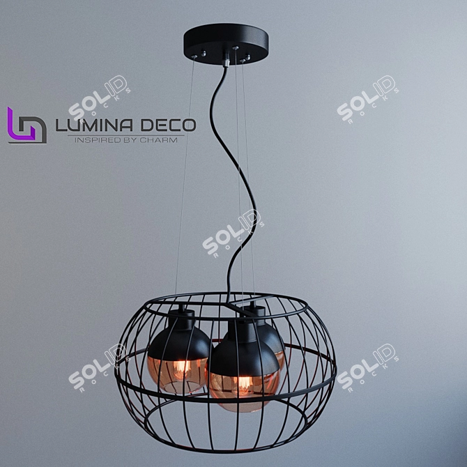 Deco Opnis Black Pendant Lamp 3D model image 1