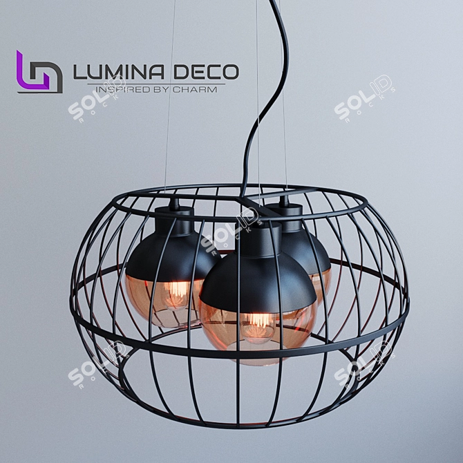 Deco Opnis Black Pendant Lamp 3D model image 2