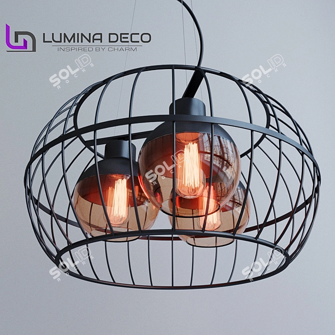 Deco Opnis Black Pendant Lamp 3D model image 3