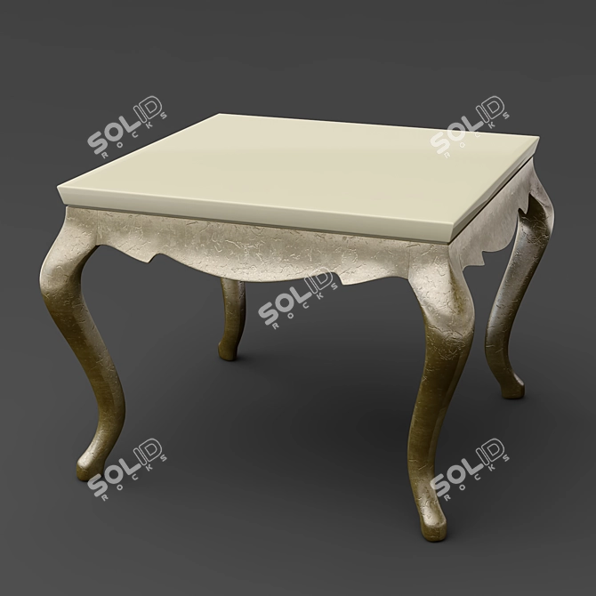 Pearlescent Cream Side Table: Fratelli Barri VENEZIA 3D model image 1