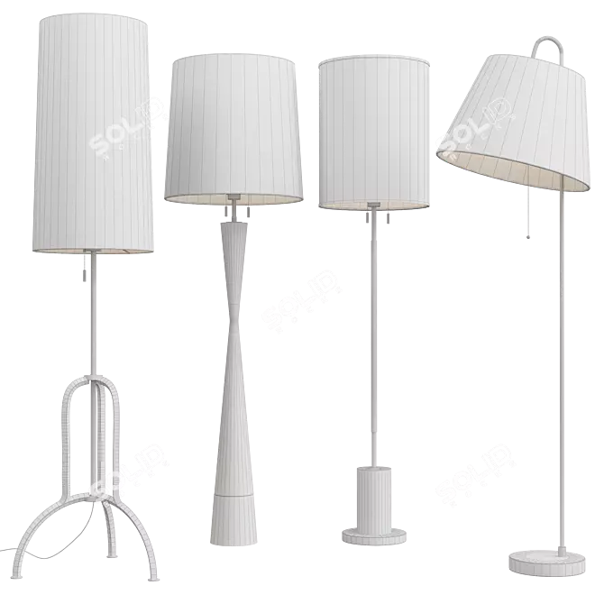 Modern Floor Lamp Collection 3D model image 2