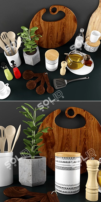 Essential Kitchen Gadgets: Convenient Accessory Set 3D model image 2