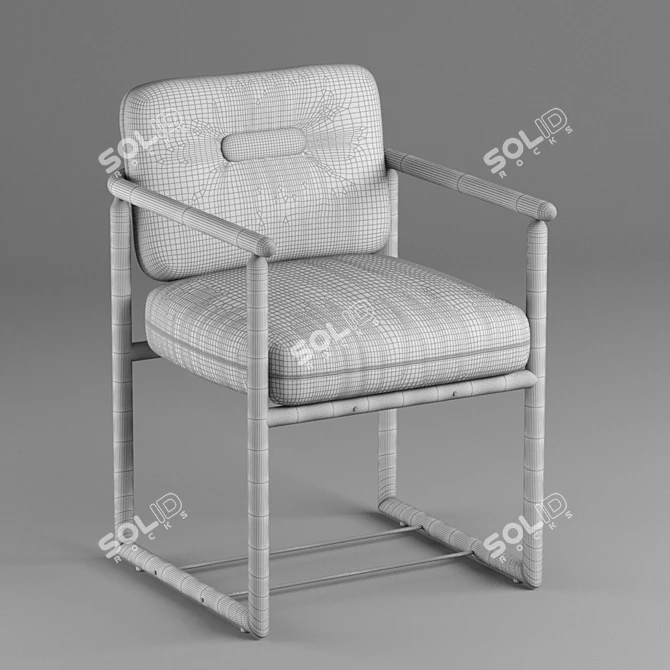 Contemporary Bethak Dining Chair 3D model image 3