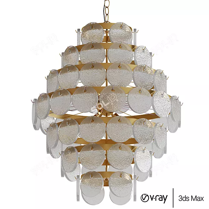 Elegant Luna Chandelier - Modern Indian Design 3D model image 1