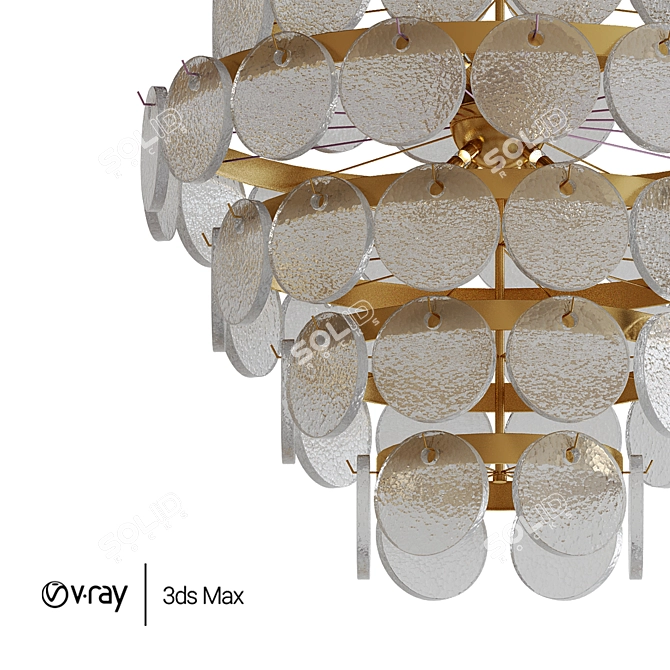 Elegant Luna Chandelier - Modern Indian Design 3D model image 2