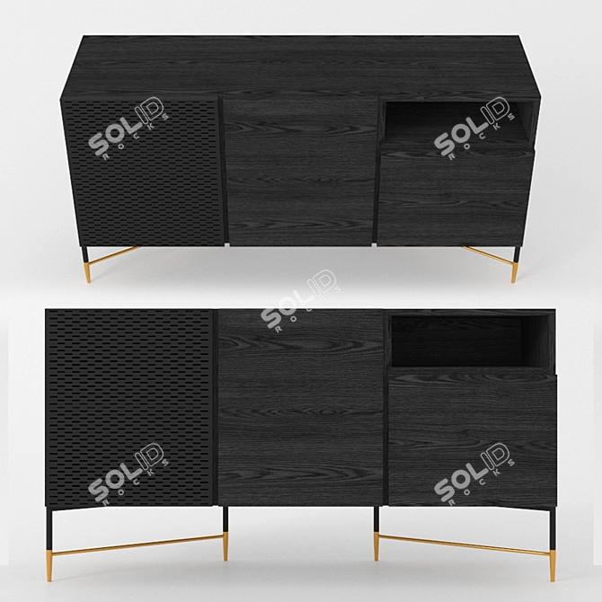 Spanish Elegance: Buffet Milian 3D model image 3