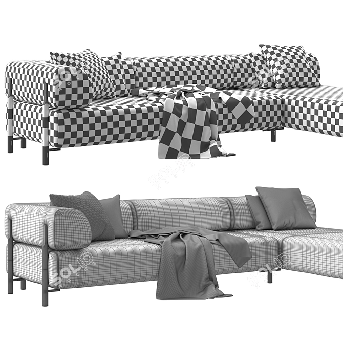 Adaptable Hem Palo Modular Sofa 3D model image 3