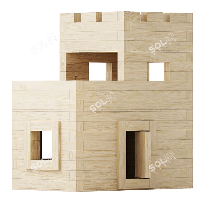 Wooden Outpost Constructor: 151-Piece Model Set 3D model image 1