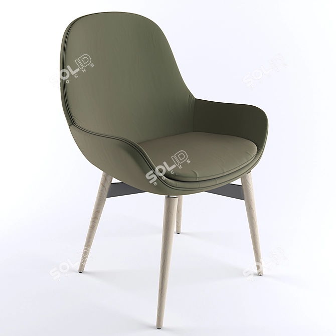 Elegant Dining Chair: Stylish and Comfortable 3D model image 1