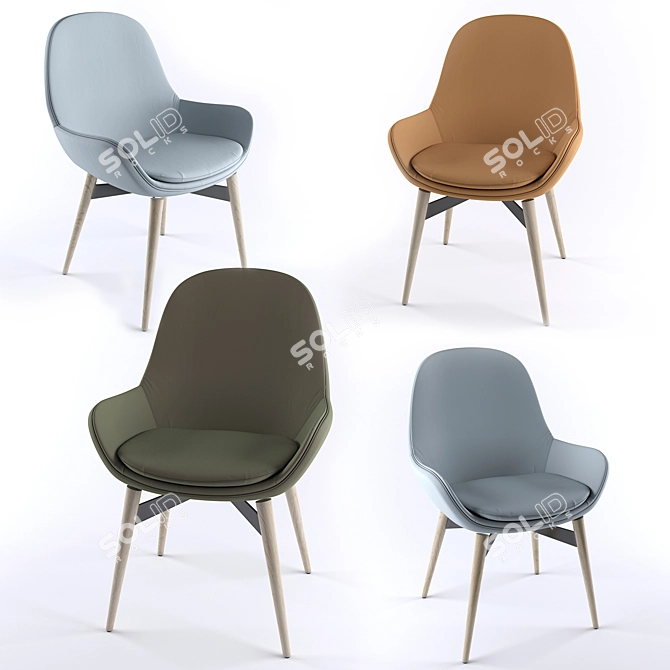 Elegant Dining Chair: Stylish and Comfortable 3D model image 2