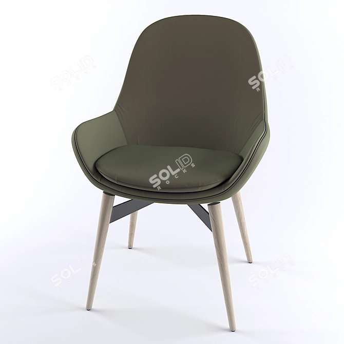 Elegant Dining Chair: Stylish and Comfortable 3D model image 4