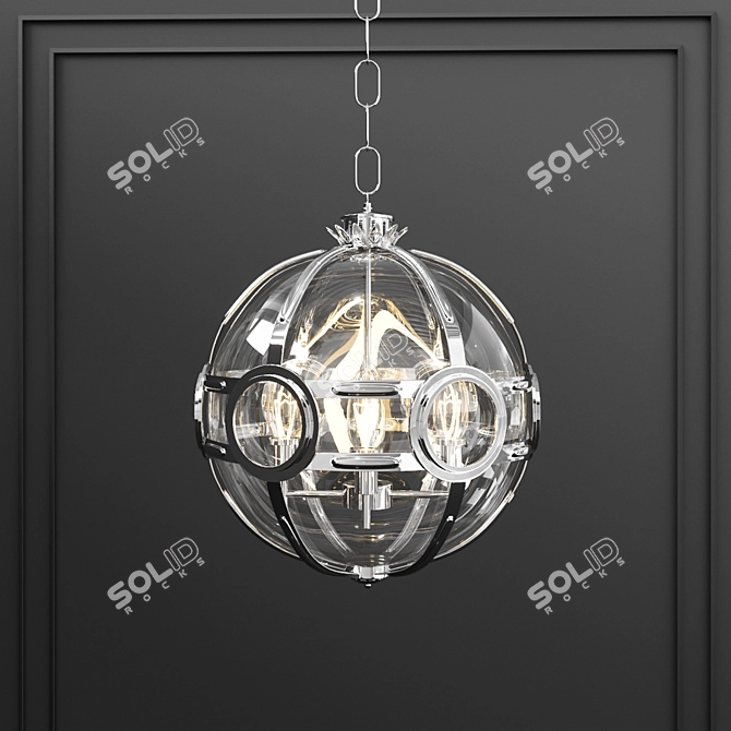 Amsterdam Pendant Light: Sleek Metal and Glass Design 3D model image 1