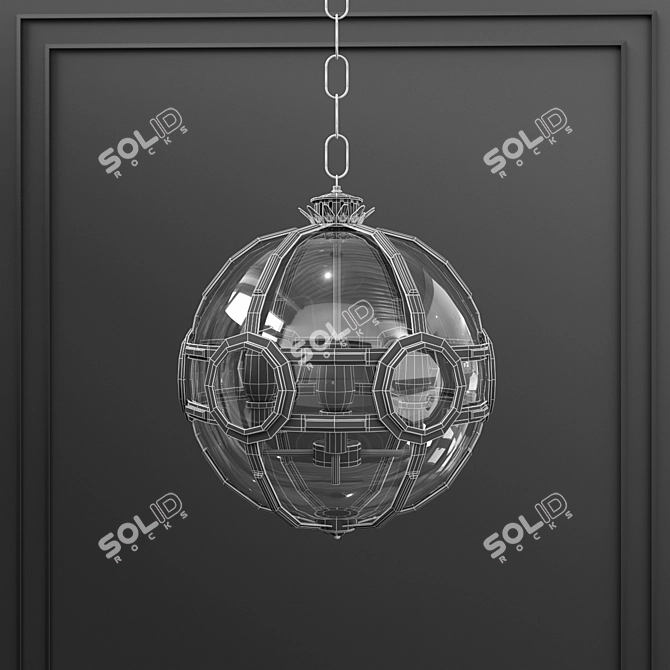 Amsterdam Pendant Light: Sleek Metal and Glass Design 3D model image 2